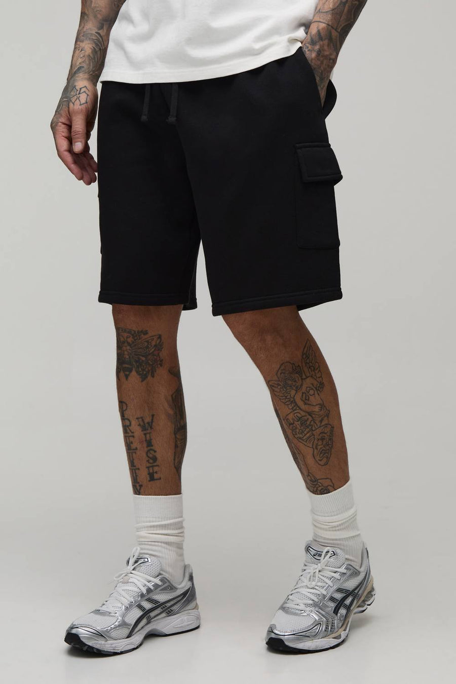 Tall Essential Relaxed Fit Cargo Jersey Short | Black | Size Medium