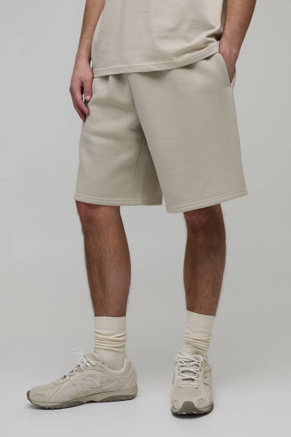 Essential Baggy Fit Jersey Short | Stone | Size XS