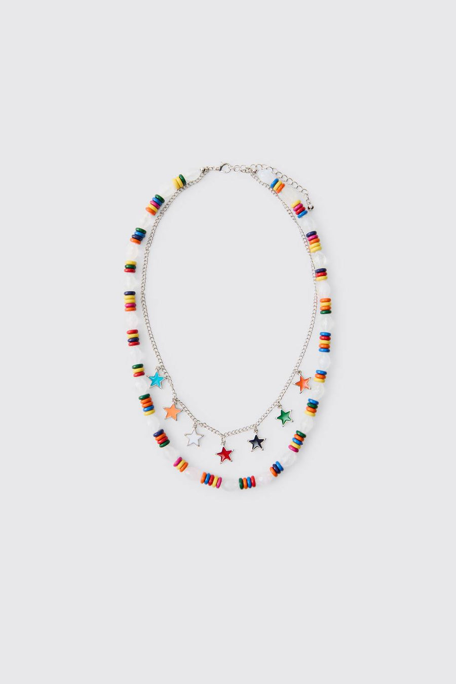 Layered Star Charm & Multi-Colour Beaded Necklace