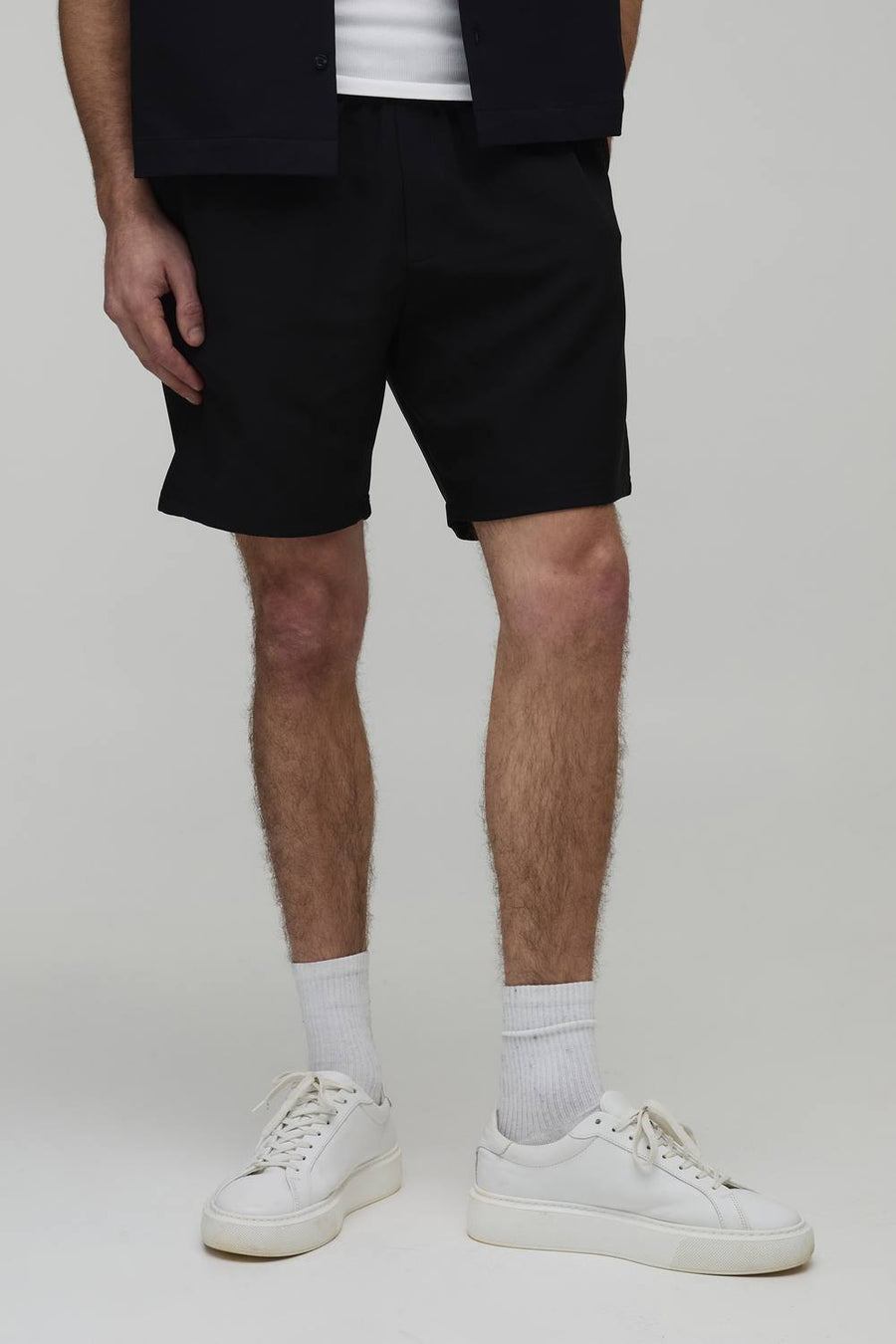 Essential Slim Fit Elasticated Tech Shorts | Black | Size Medium