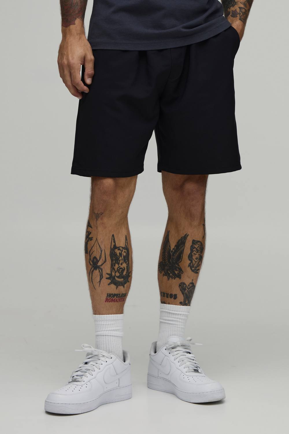 Essential Relaxed Fit Elasticated Tech Shorts | Black | Size Medium