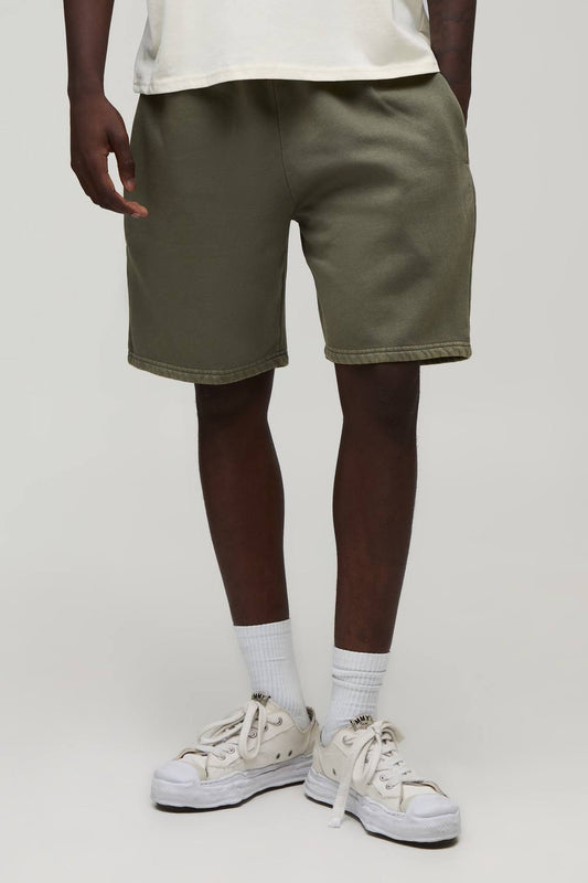 Men's Essential Washed Relaxed Fit Short | Washed Khaki | Size X-Small | BOOHOOMAN