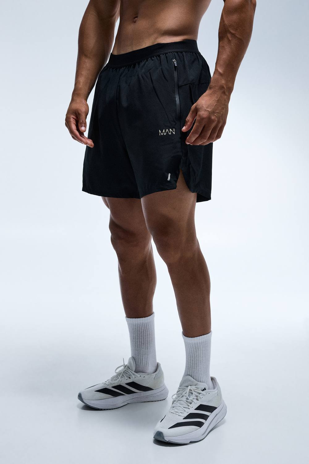 Man Active 2 in 1 Stretch Woven Ripstop Short | Black | Size Small
