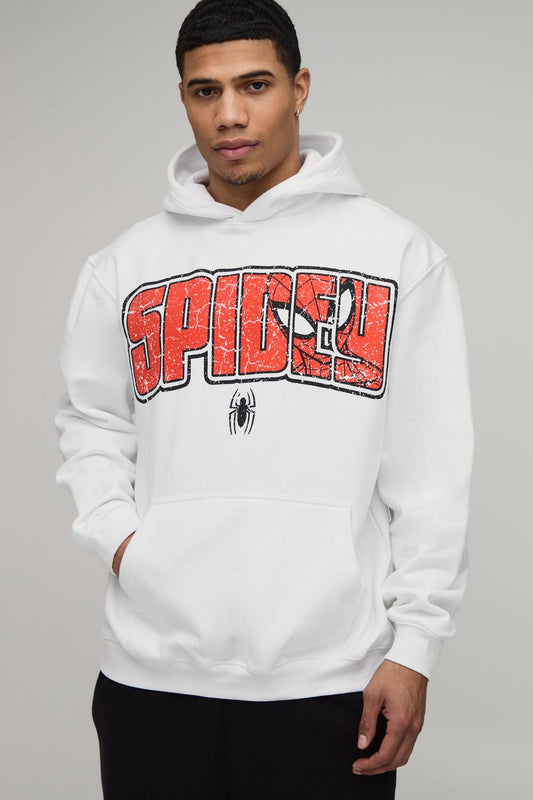 Spidey Oversized License Print Hoody | White | Size Medium