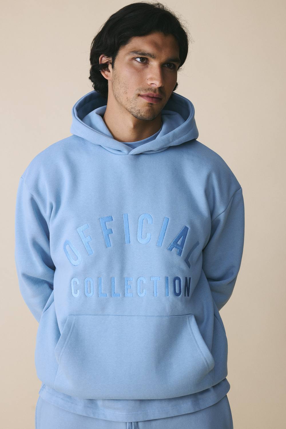 500GSM Heavyweight Essential Embroidered Oversized Hoodie | Dusty Blue | Size Medium