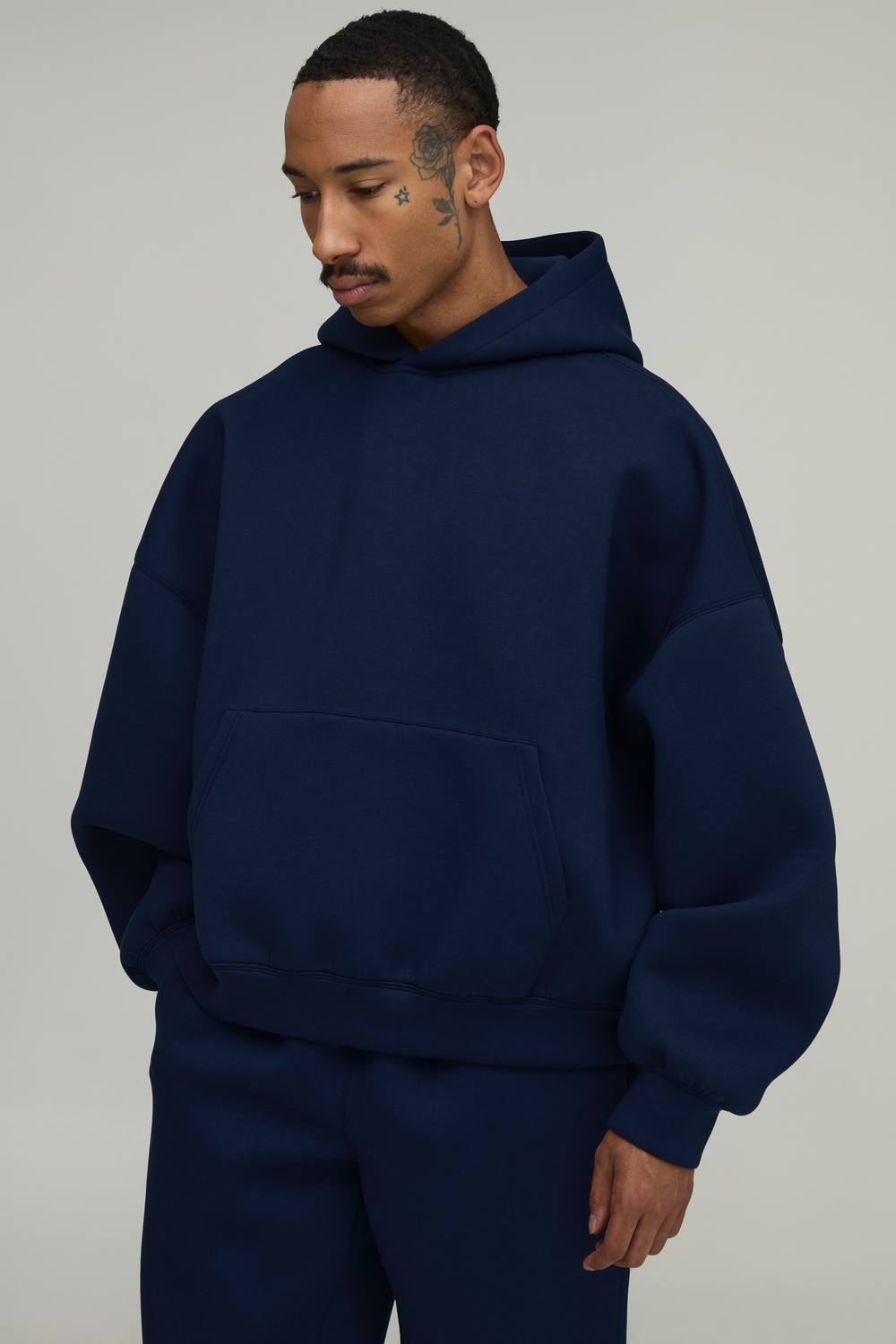 Batwing Over the Head Scuba Hoodie | Navy | Size Medium