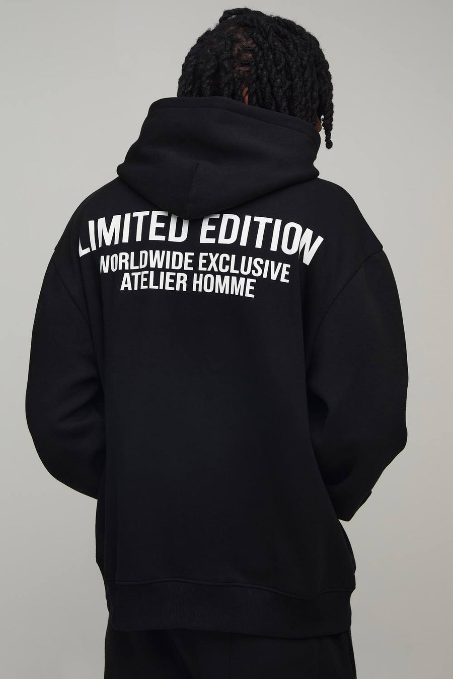 Tall Oversized Limited Edition Over The Head Hoodie | Black | Size Medium