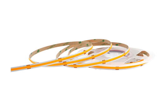 COB LED Streifen 8 mm – 480 LEDs/m, 24V, 10W/m, 825 lm/m, 5m – Orange, IP33, punktfrei