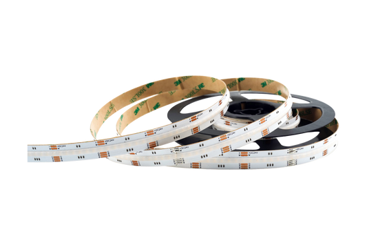 COB RGBW LED Streifen 12 mm – 896 LEDs/m, 24V, 20 W/m, 1160 lm/m, 5m – RGB+Warmweiß 2700K CRI>90, IP65, wasserfest