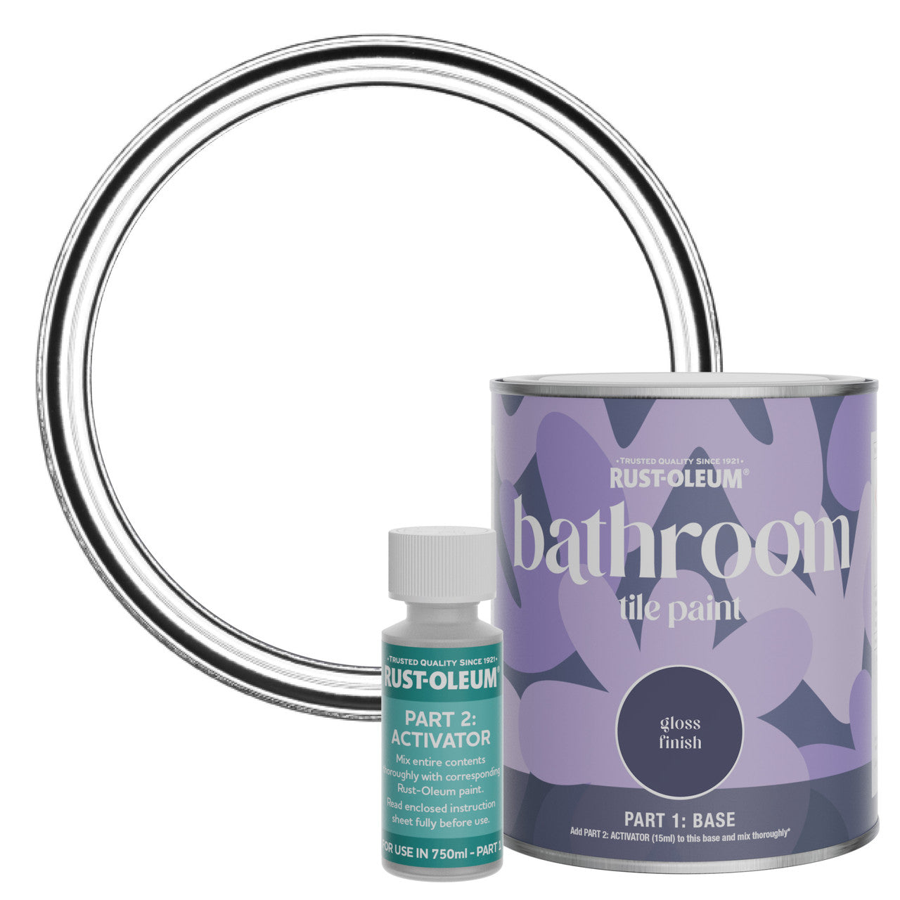 Rust-Oleum White Gloss Bathroom Tile Paint - Cotton 750ml