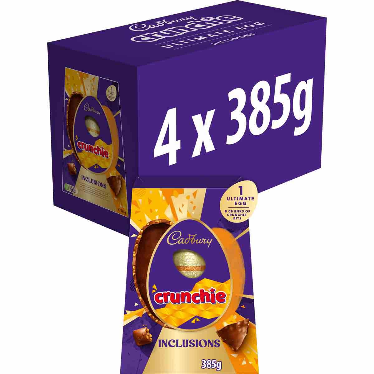 Cadbury Ultimate Crunchie Inclusion Egg XXL 385g (Box of 4)
