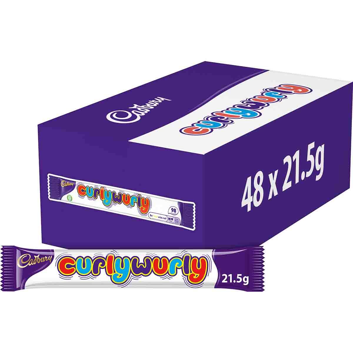 Cadbury Curly Wurly Chocolate Bar 21.5g (Box of 48)