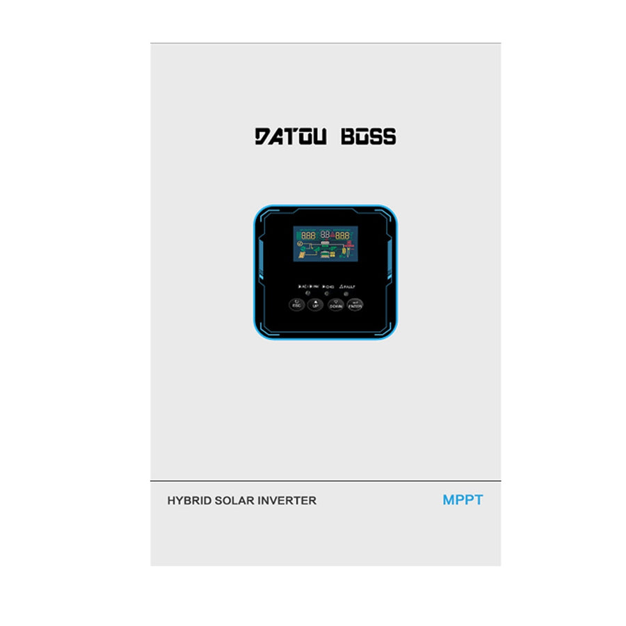 DATOUBOSS 5500W 48V to 110V Hybrid Solar Inverter, 100V-120V Adjustable Output, Off-Grid/Grid-Tied/Hybrid Modes, 50Hz/60Hz, 120A MPPT Solar Charge