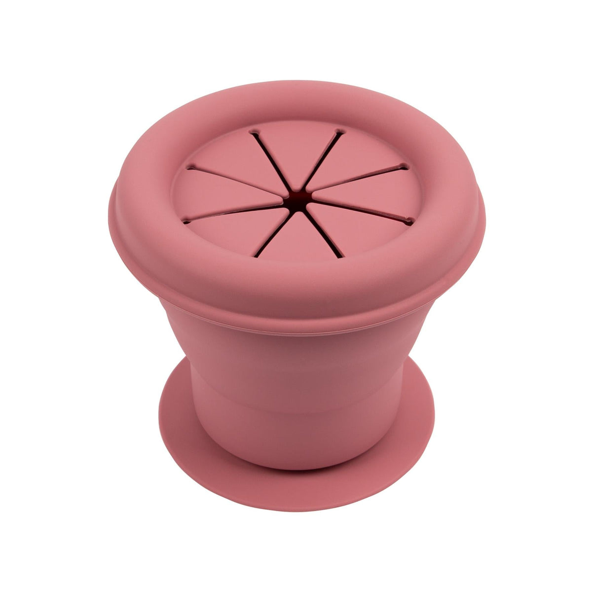330ml Silicone Baby Suction Snack Pot - Dusty Rose