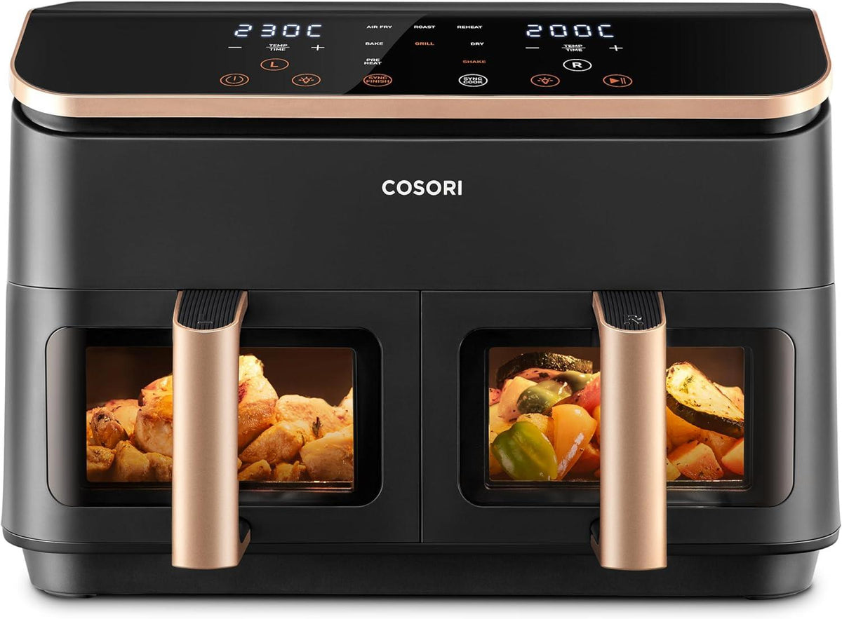 COSORI Dual Basket 8.5 Litre Air Fryer - Golden