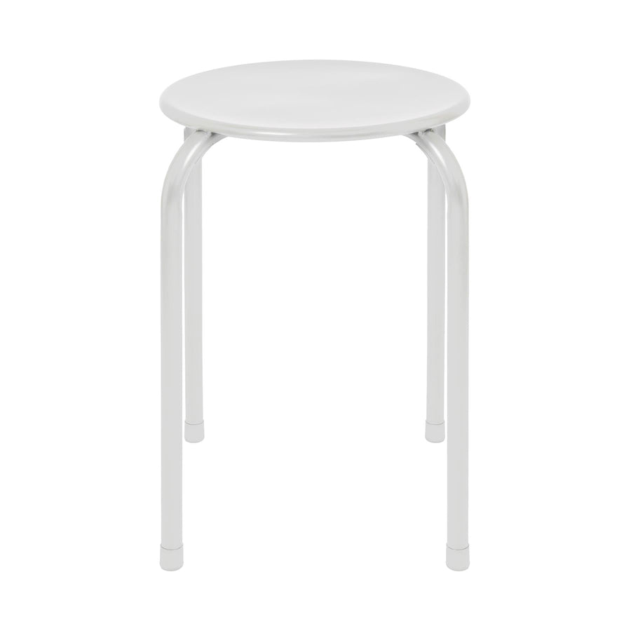 Matt White Metal Stacking Stool