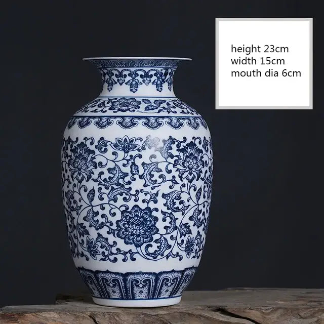 Blue Ceramic Floral Vase - A