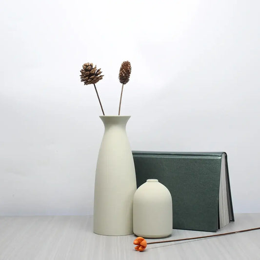 Black Boho Vase Set - WHITE