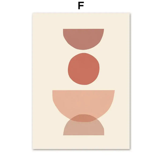 Earth Tones Geometry Canvas - F / 13X18cm No Framed