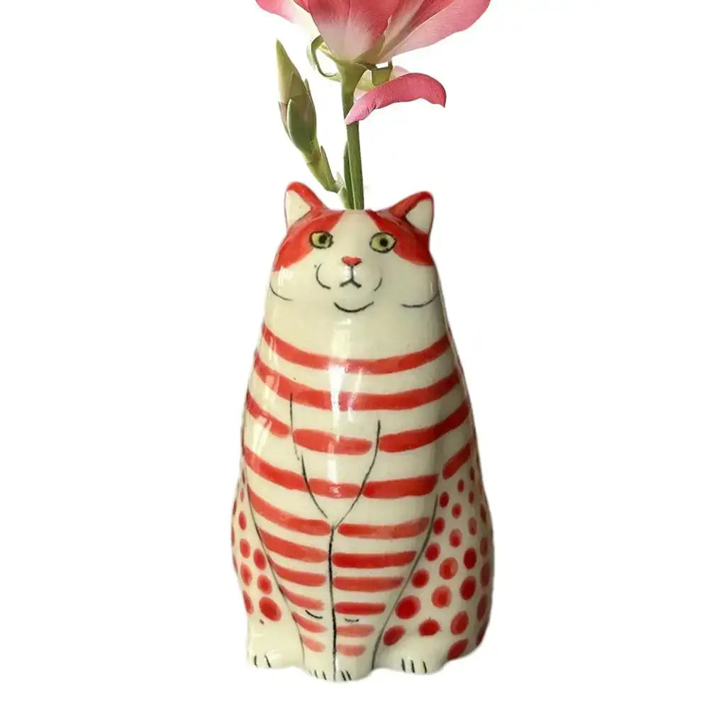 Polka Dot Cat Vase - A / CHINA