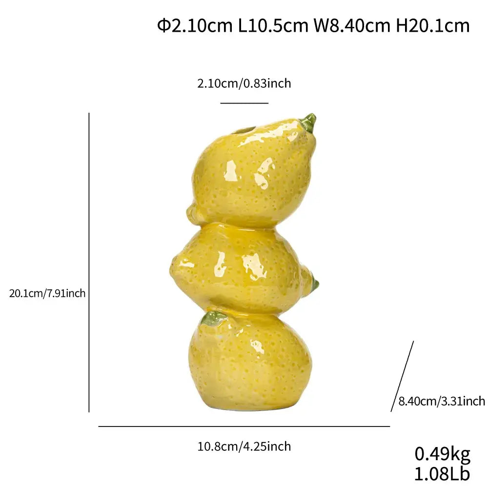 Watermelon Ceramic Fruit Vase - lemon