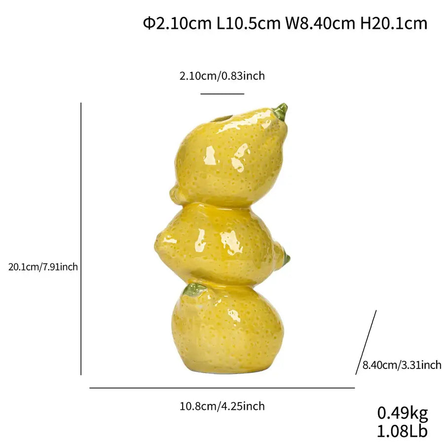 Watermelon Ceramic Fruit Vase - lemon