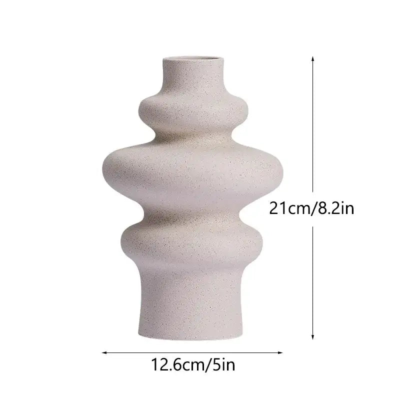 White Sculpted Ceramic Vase - Large