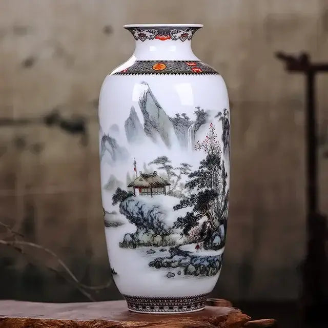 White Ceramic Deer Vase - E
