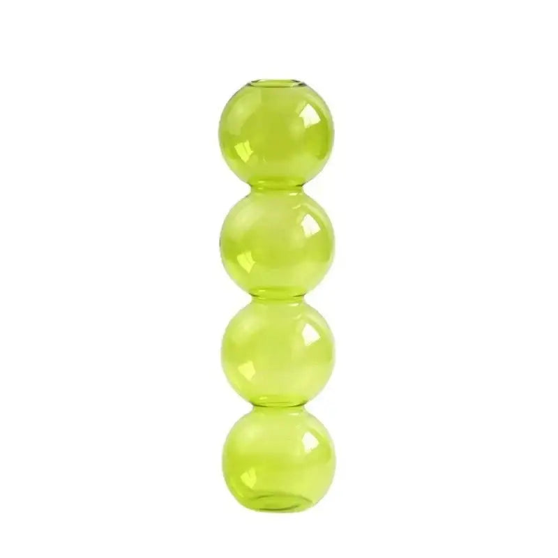 Glass Bubble Vase - Green 4balls