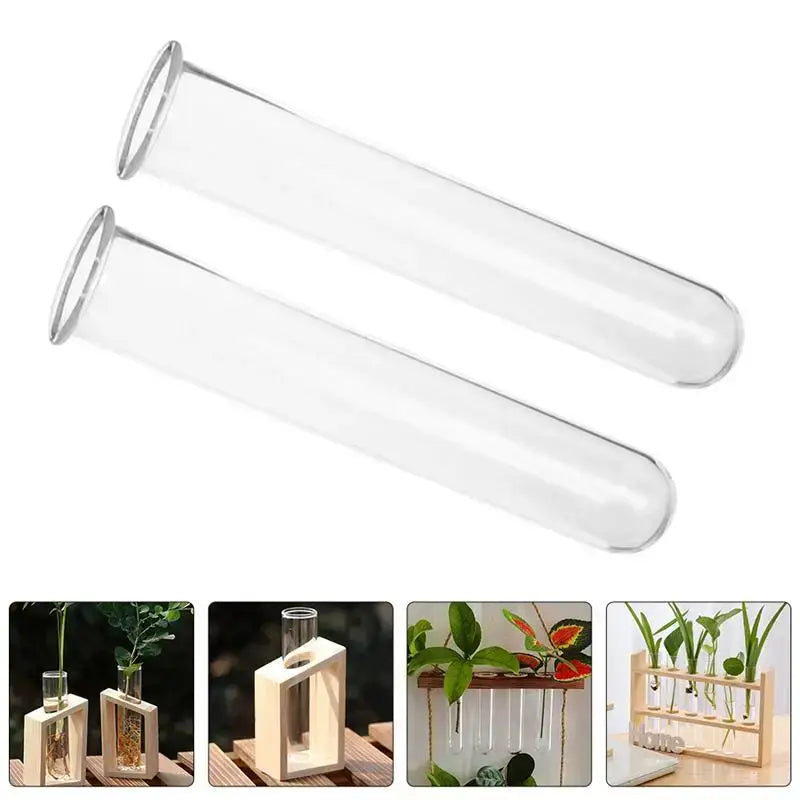 Wood Glass Test Tube Vase - As Shown