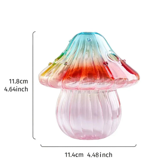 Rainbow Glass Mushroom Vase - Navy Blue