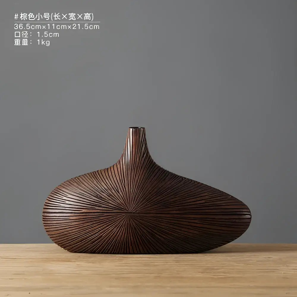 Light Brown Resin Vase - D
