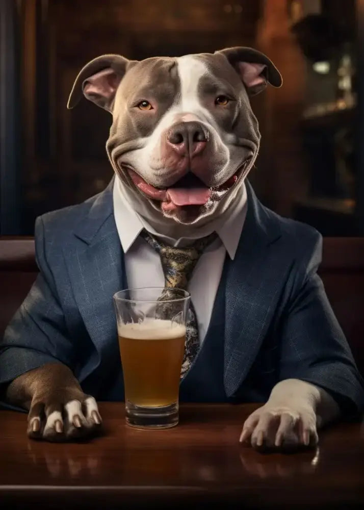 Canvas Dog Pub Art - C / 30x40cm No Frame