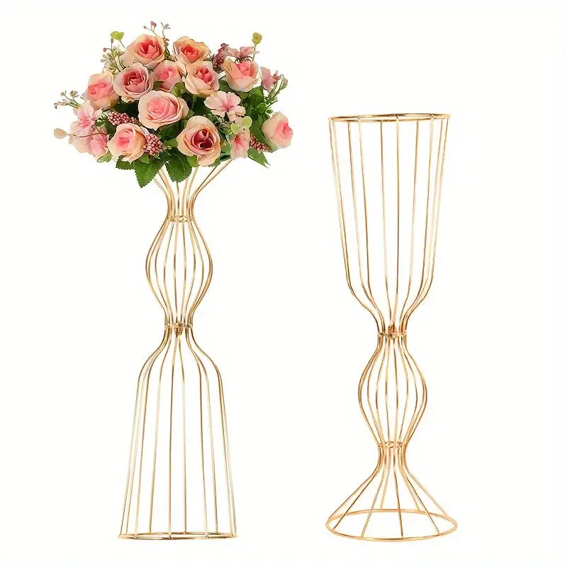 Gold Wireframe Tall Vases - 2PCs / United States