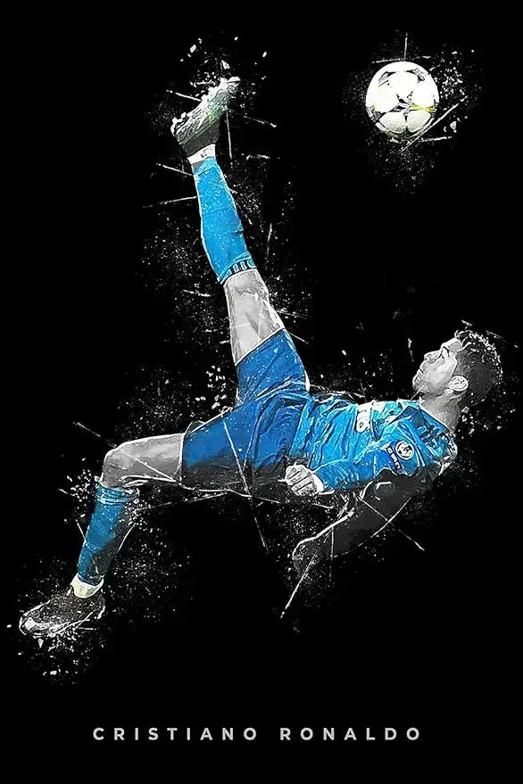 Blue Watercolor Football Poster - SKU-01 / 30x40cm No Framed