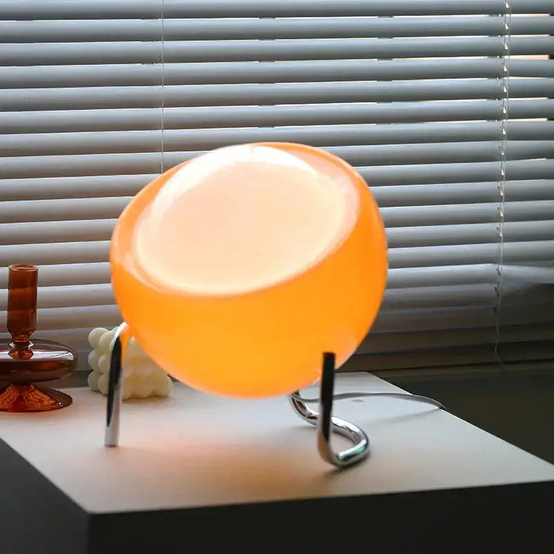 Chrome Orange Table Lamp