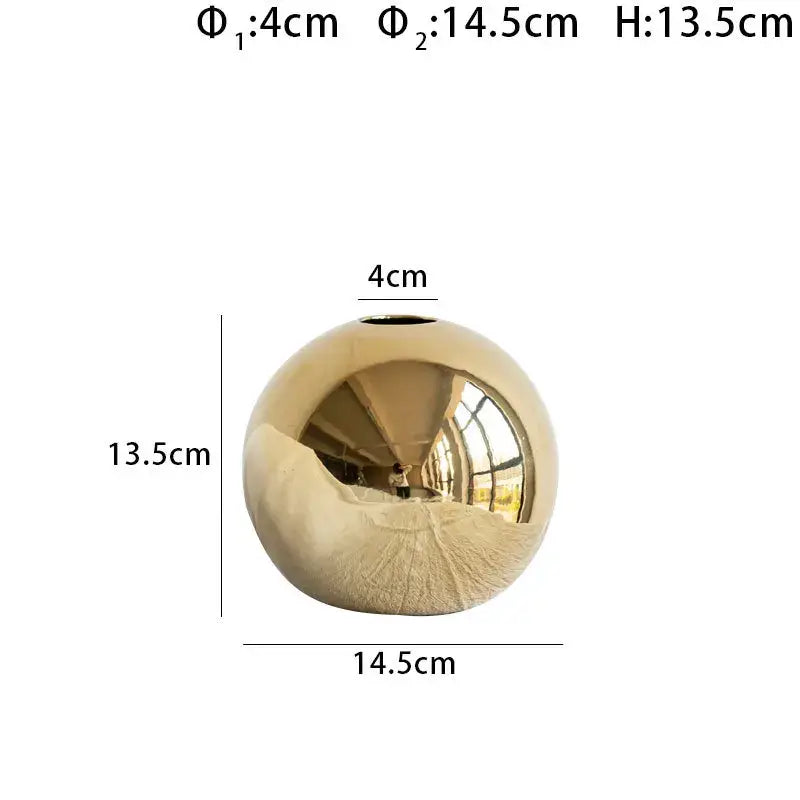Gold Ball Ceramic Vase - large