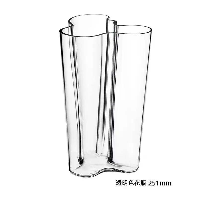 Emerald Glass Wavy Vase - 4