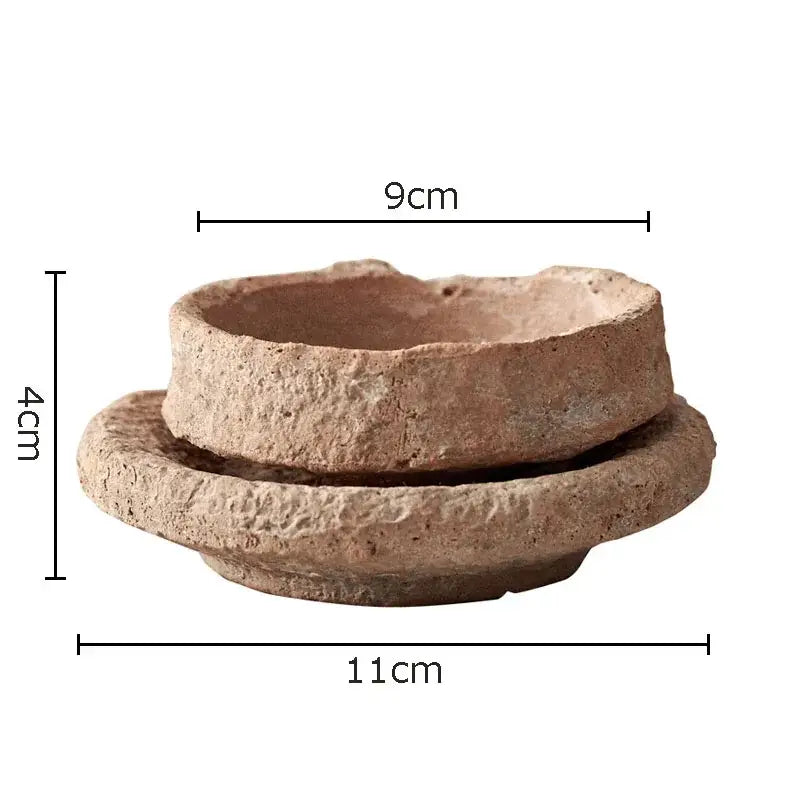Terracotta Ceramic Vase Set - A