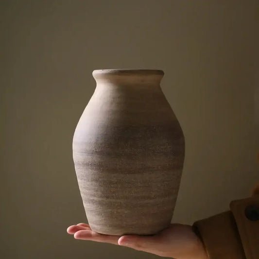 Beige Ceramic Vintage Vase - As Picture