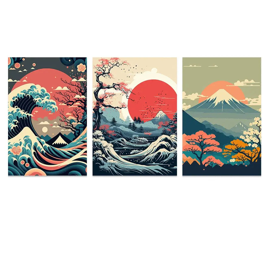 Vintage Canvas Art Trio - 01 / 30x40cm-3pcs