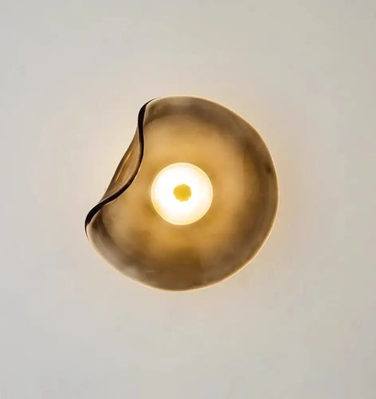 Amber Glass Wall Lamp - Grey