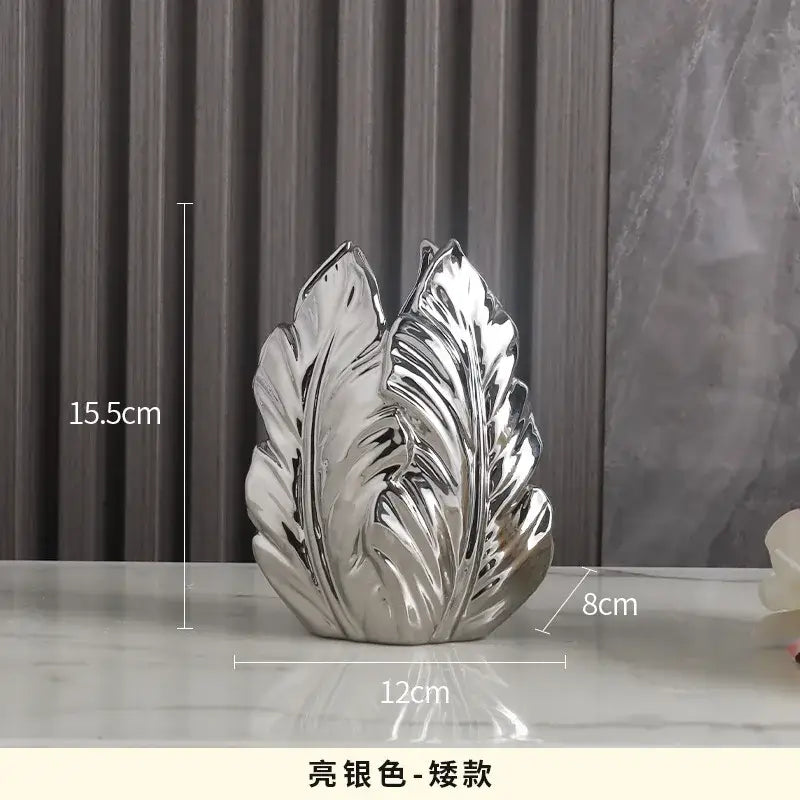 Gold Ceramic Feather Vase - B