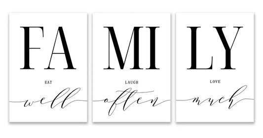 Black Family Wall Art Set - PC 70448-50 / 21x30cm No Frame