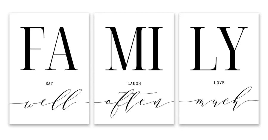 Black Family Wall Art Set - PC 70448-50 / 21x30cm No Frame
