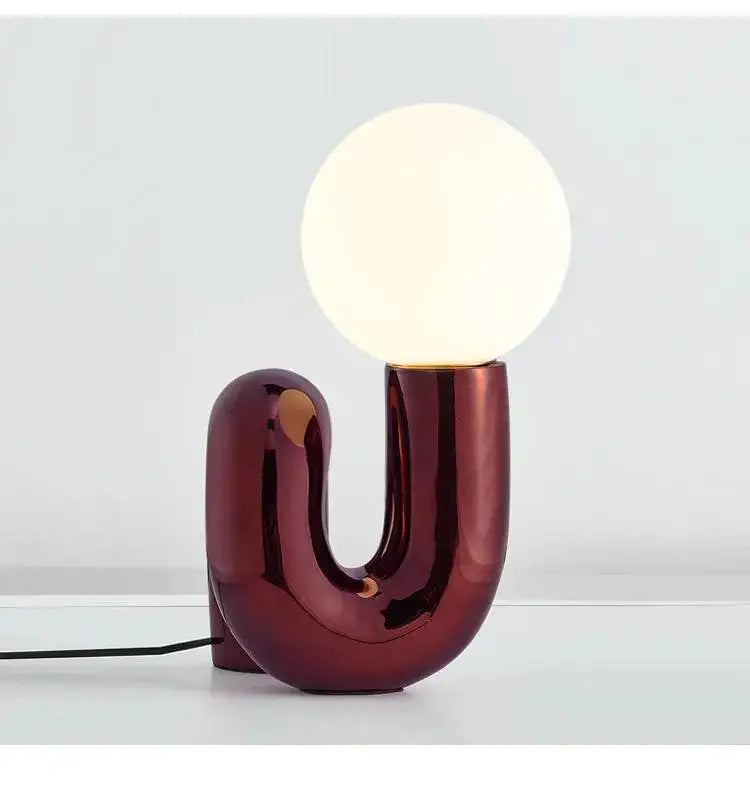 Burgundy Ceramic Table Lamp