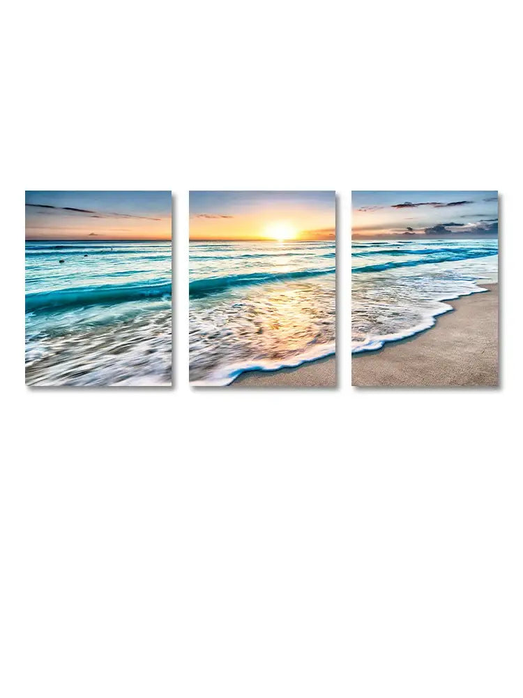 Beach Sunset Canvas Art Set - 3pcs / 20x30cm No Frame