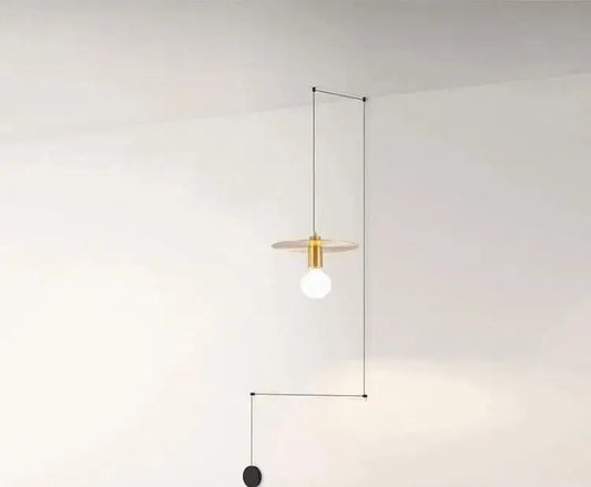 Brass Geometric Pendant Light - A. 4 Hooks - Plug-In