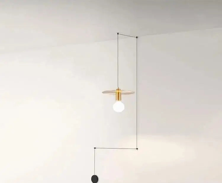 Brass Geometric Pendant Light - A. 4 Hooks - Plug-In