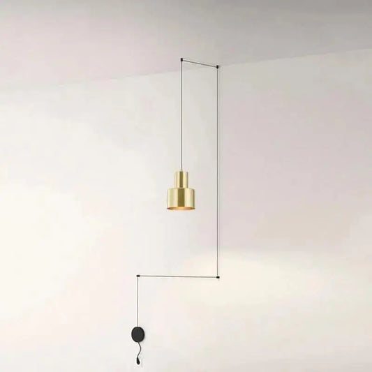 Brass Geometric Pendant Light - B. 4 Hooks - Plug-In
